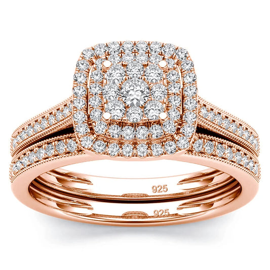 Adora Milano Ring Set For Woman Color Original 925 Silver Certified Bridal Jewelry Luxury Wedding Gift