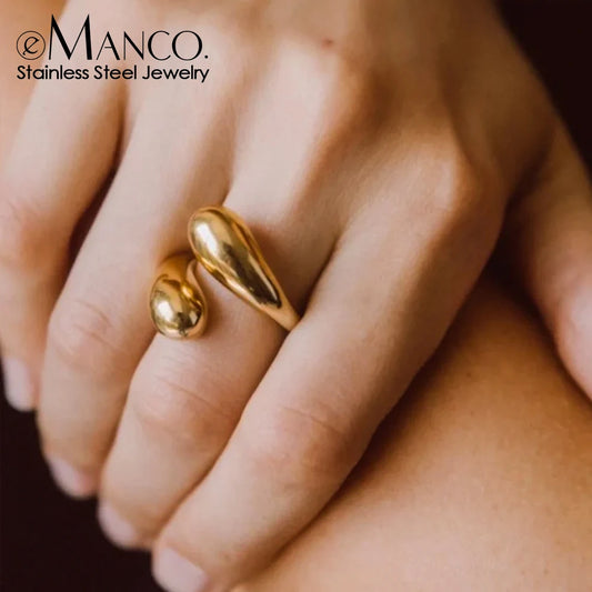 Adora Milano Double Opening Ring Glossy Feather Design Ring