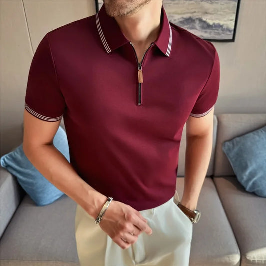Adora Milano Men Polo Shirt Summer Solid Color Casual Sport