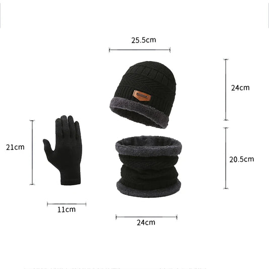 Adora Milano Winter Knit Beanie Hat Neck Warmer Scarf Men