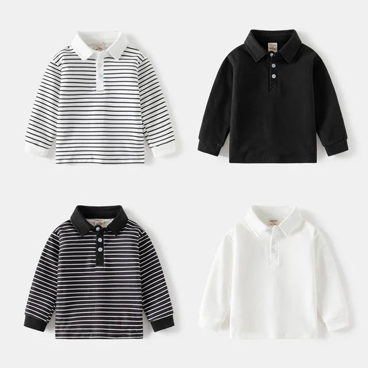 Adora Milano Long Sleeve Polo Shirts for Boys Spring Cotton Full Sleeve Shirt