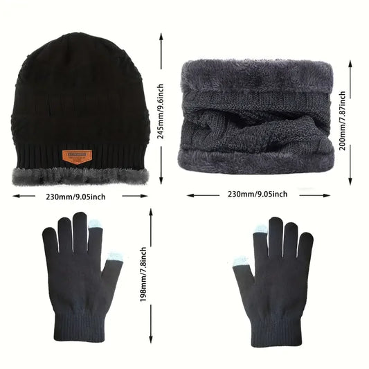 Adora Milano Warm & Soft Winter Fleece-lined Knitted Hat, Scarves