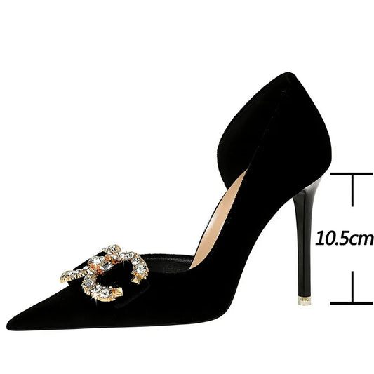 Adora Milano Luxury high heels stilettos Metal Rhinestone Women