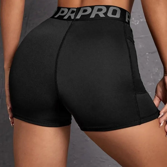 Adora Milano Women Seamed with Pocket Three Point Pants Yoga Shorts High Waist