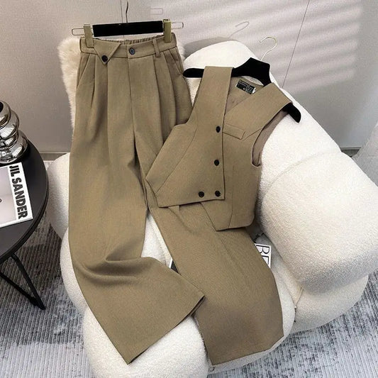 Adora Milano Casual Wide Leg Pants Two-piece Set for Women