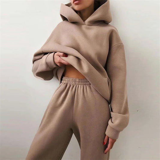 Adora Milano Women's Tracksuit Suit Autumn Fashion Warm Hoodie Sweatshirts