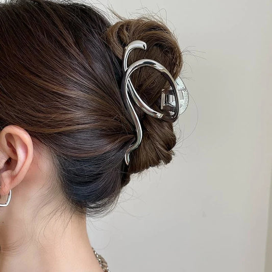 Adora Milano Fashion Elegant Gold Color S-shaped Metal Hairpins Hair Claw For Women