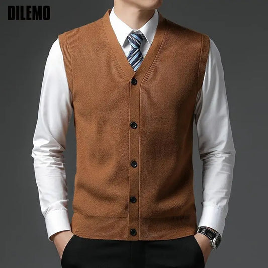 Adora Milano New Winter V Neck Woolen Fashion Brand Knit Cardigan Casual Sweater