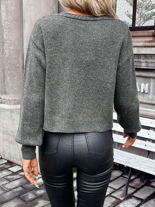 Adora Milano Fashionable and elegant knitted sweater button cardigan sweater women