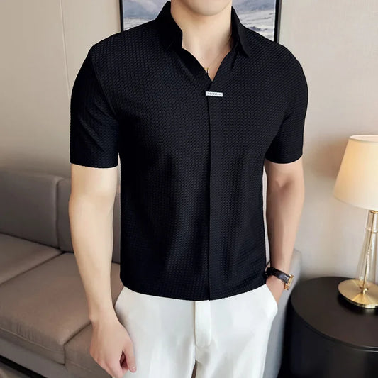 Adora Milano Polo Shirt British Style Summer Slim Fit Short Sleeved T-shirt Men Clothing