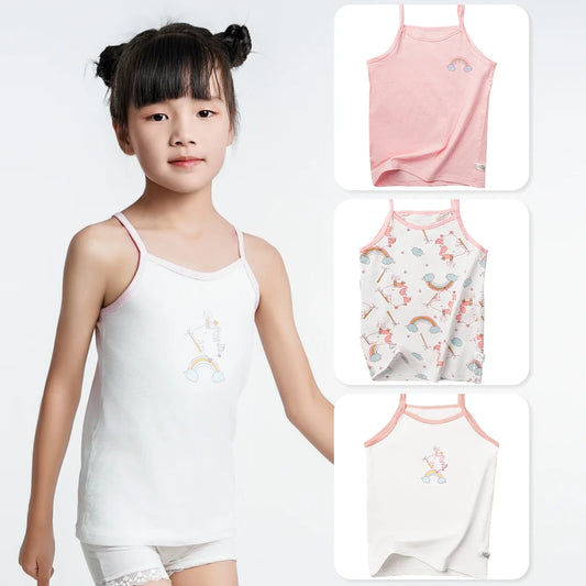 Adora Milano Girls Cotton Tops Breathable Underwear Tank Kids Undershirts Cute Tank Tops