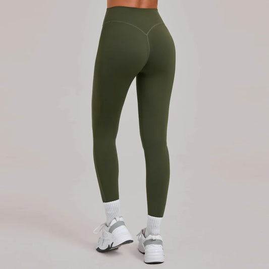 Adora Milano High Waist Elastic Yoga Pants Solid Sports Leggings Women