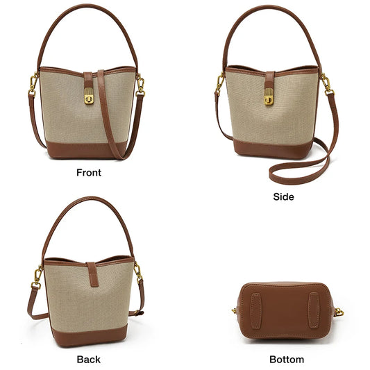 Adora Milano Women's Handbag PVC Leather Lady Bucket Bag Fashion Shoulder Bag
