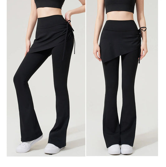 Adora Milano Yoga Bell-bottom Pants Skirt Pants High Waist Hip Sports Fitness Leggings
