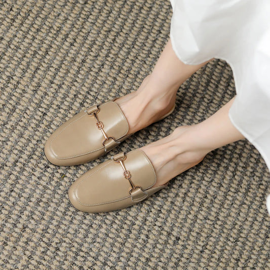 Adora Milano Genuine leather shoes women  mules slipper Cover Toe Elegant Slippers