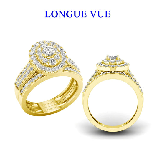 Adora Milano  Gold Filled Bridal Ring Set Luxury  Rings for Women Jewelry