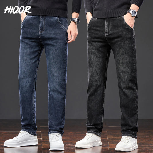 Adora Milano Men's Casual Long Jeans Classic Wide-leg Pants