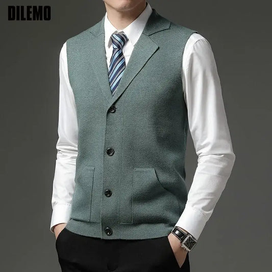 Adora Milano Waistcoats Lapel Fashion Casual Sweater Vest Sleeveless