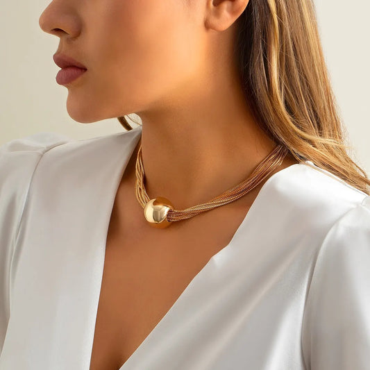 Adora Milano Twisted Chunky Chain Necklace for Women
