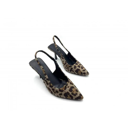 Adora Milano Leopard Print Stiletto Heeled Closed-Toe Sandals French Fashion