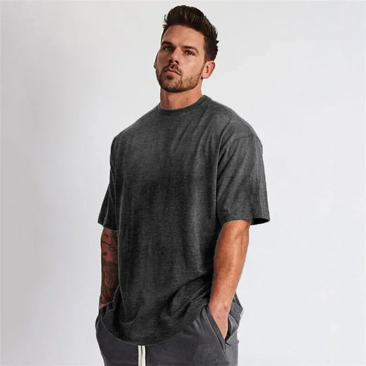 Adora Milano Plain Oversized  T-shirts Mens Casual Short Sleeve Summer Shirts