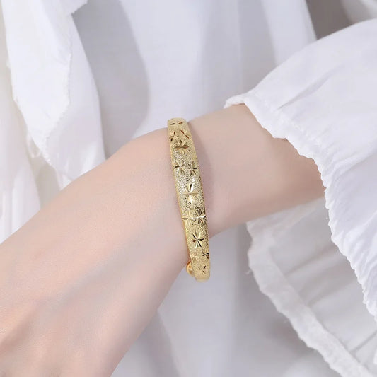 Adora Milano Women's Wide Bangle Pure Gold,sleek glossy design, smooth & grand, exuding elegance