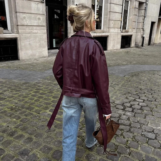 Adora Milano Leather Bomber Jackets for Women Fashion