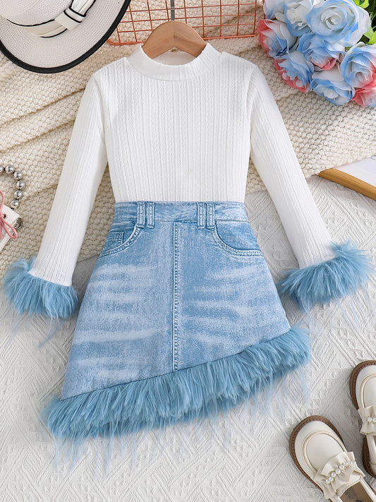 Adora Milano 2-piece set for girls: top blue