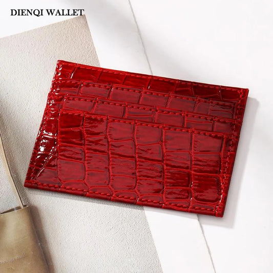 Adora Milano Women's Simple Solid Crocodile Wallet Casual Card Holder