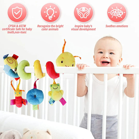 Adora Milano Baby Hanging Car Seat Toys Plush Activity Hanging Stroller Toys