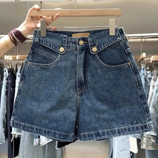 Adora Milano Denim Shorts Women's Trendy Versatile High-Waisted