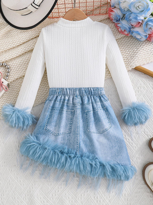 Adora Milano 2-piece set for girls: top blue