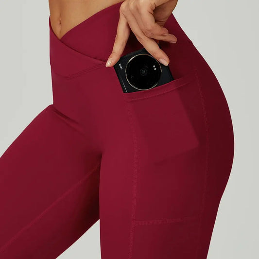 Adora Milano High Waist Women's Leggings Yoga Pants Tights With Pockets