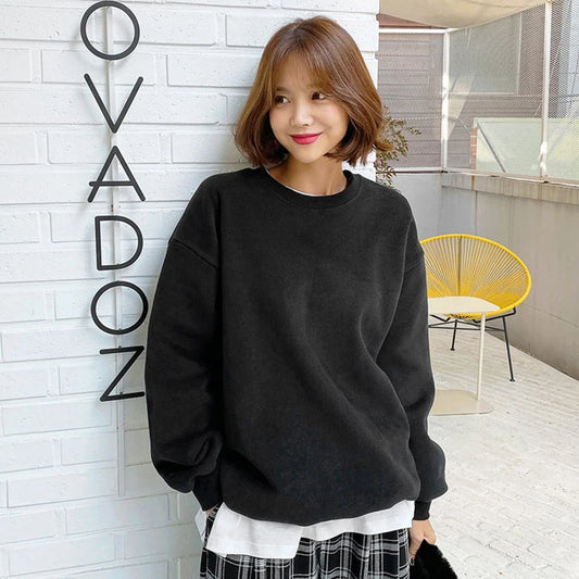 Adora Milano Womens Solid Sweatshirts Casual Comfortable Warm Hoodies