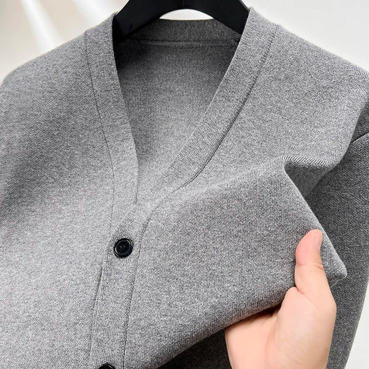 Adora Milano Quality Men's V-Neck Knit Cardigan Autumn Winter