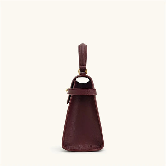Adora Milano Women's Handbag Elise Designer Fashion  Burgundy Handbag Large Square Crossbody Bag High-end Women's Bag