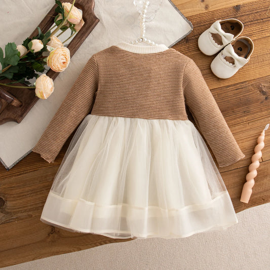 Adora Milano Baby Girl  Long Sleeved Yarn Dresses for Girl Party Dress