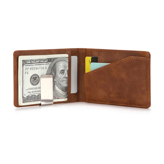 Adora Milano Fashion Men PU Leather Bifold Money Clips  Card Holder