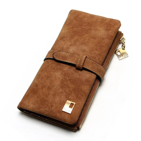 Adora Milano Women Wallets Drawstring Nubuck Leather Zipper