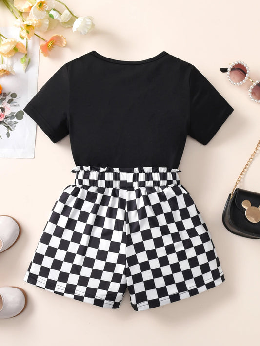 Adora Milano Girls' Summer Set Two-Piece Children'S Black Cropped Top
