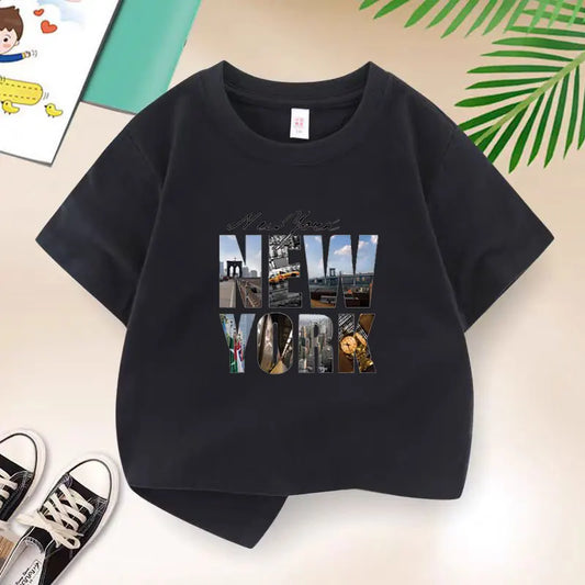 Adora Milano Casual Children's New York letter Teen T-shirt Boys