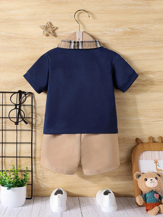 Adora Milano  Baby Boy Short Sleeve Top + Casual Shorts