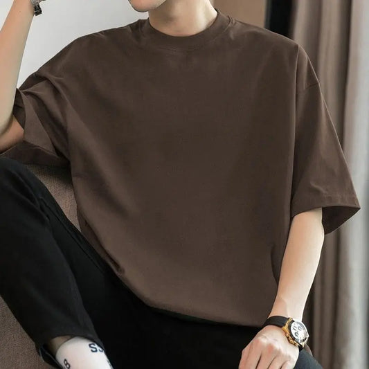 Adora Milano Heavy Short-sleeved T-shirt Men's Round Neck  Shirt