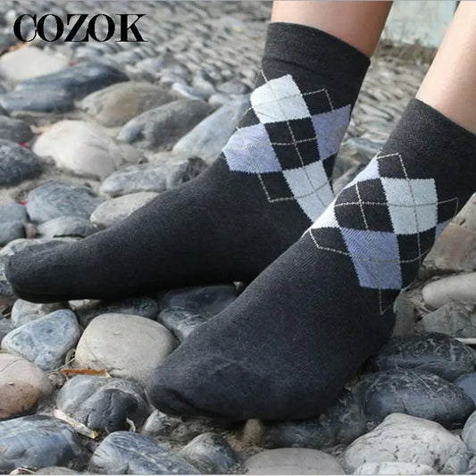 Adora Milano Men Socks Cotton Color Plaid Diamond