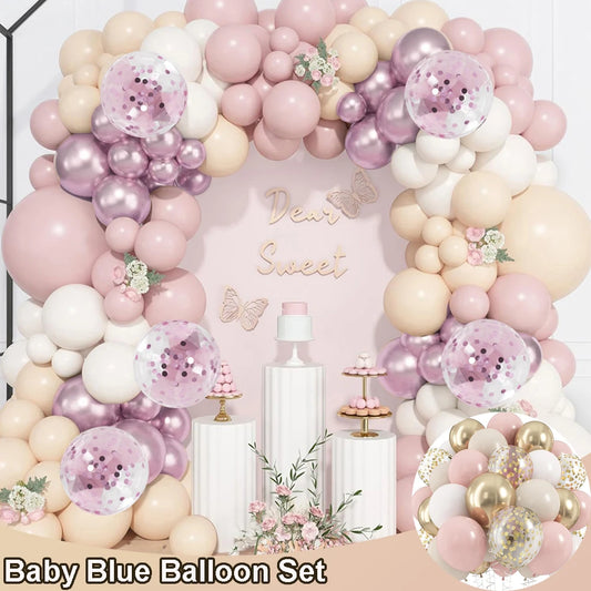 Adora Milano Baby Pink Balloon Garland Arch Macaron Dusty Pink White
