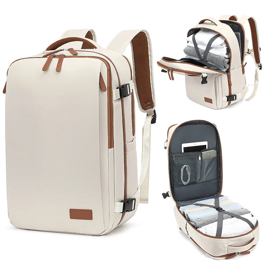 Adora Milano Travel Backpack  Waterproof Expandable Weekender Laptop With USB