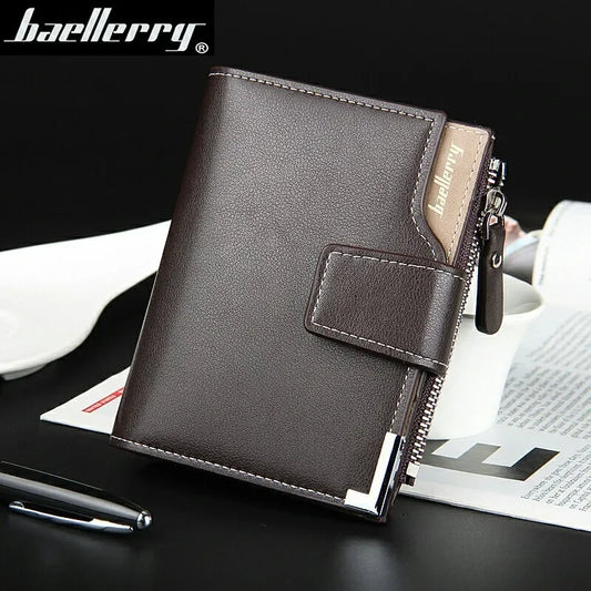 Adora Milano Luxury Men Wallets Zipper Coin Pocket Card Holder