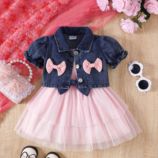 Adora Milano Summer Party Daily Little Girl Outfit Denim Short