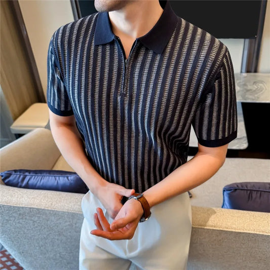 Adora Milano Men Polo Shirt Short Sleeved T-shirt Summer Fashion Top Casual