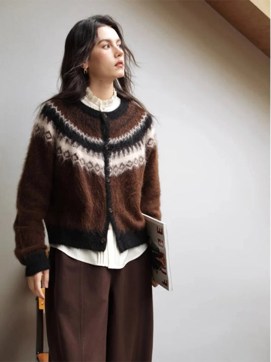 Adora Milano Womens Knitted Cardigan Sweater Winter Autumn Long Sleeve Casual Top